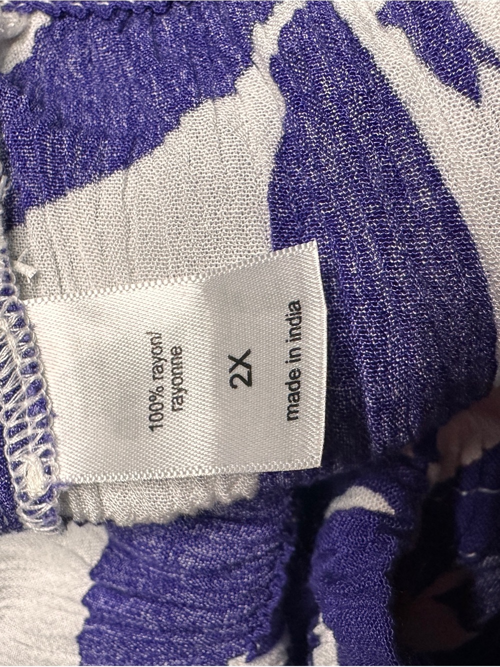 Maurices‎ Purple and White Printed Puff-Sleeve Blouse off the shoulder - Picture 11 of 12